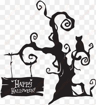 scary halloween png images - spooky halloween tree