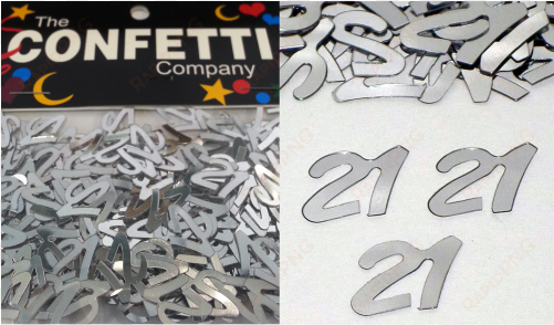scatter confetti 21 holographic - number 21 confetti