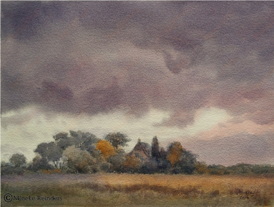 schemering / dusk watercolor, cm on arches 140 lb rough - watercolor painting