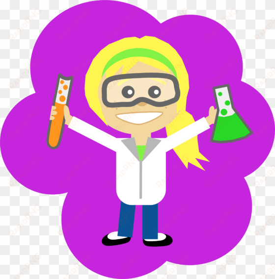 science girl with ponytail - girl scientist png