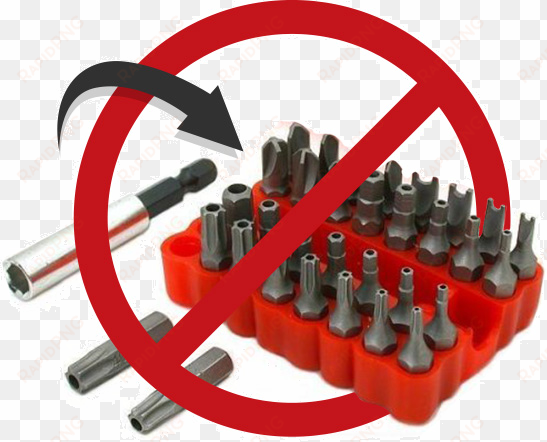 screws are not secure tamper-proof bits - machine