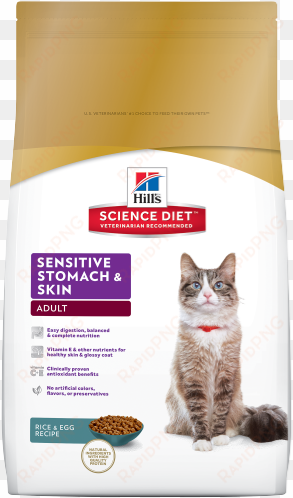 sd adult sensitive stomach and skin cat food dry productshot - science diet cat food sensitive stomach