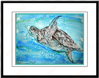 sea turtle, nature lover's, large framed print - sea turtle, wildlife, art, shower curtain