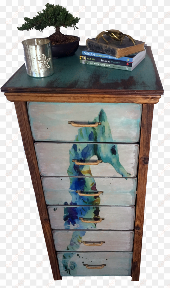 seahorse watercolor 6 drawer chest - furniture