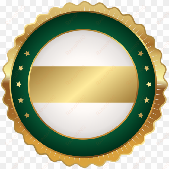 seal badge green gold png clip art image - clip art