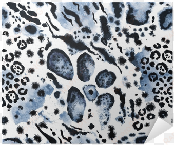 seamless animal print - painted cheetah print blue