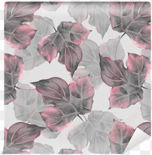 seamless background with watercolor leaves wallpaper - illustration