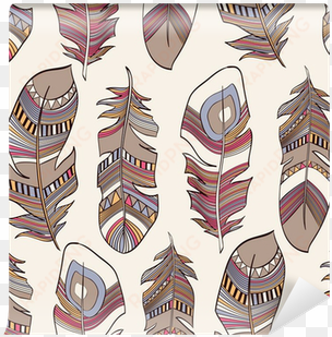 seamless ethnic indian feathers plumage pattern wall - feather