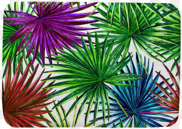 seamless floral pattern with beautiful watercolor fan - sfondo foglie della giungla