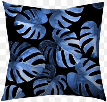 seamless floral pattern with stylized watercolor exotic - fondos de hojas azul y negro