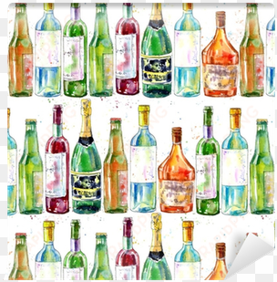 seamless pattern of a champagne,cognac, wine, beer - vinos y cervezas sin fondo