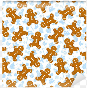 seamless pattern with gingerbread men and christmas - ginger bread man christmas paper