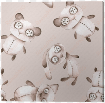 seamless pattern with hand made toys - teddy bear