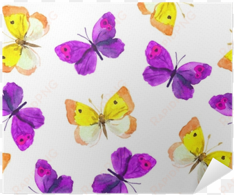 seamless repeated wallpaper tile with violet and yellow - watercolor painting