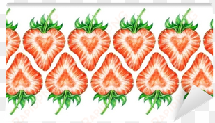 seamless watercolor frame border - art print: margaritash's strawberry love. water color