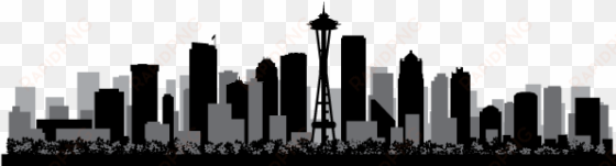 seattle skyline silhouette png - seattle tile coaster