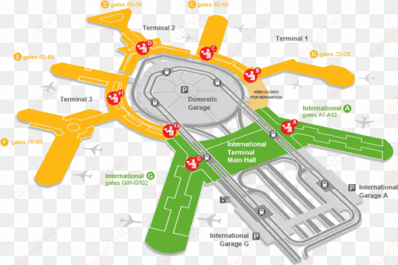 security checkpoint map - san francisco international airport map