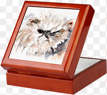 See Persian Cat Keepsake Box Featuring Watercolor Painting - Persian Cat Keepsake Box transparent png image