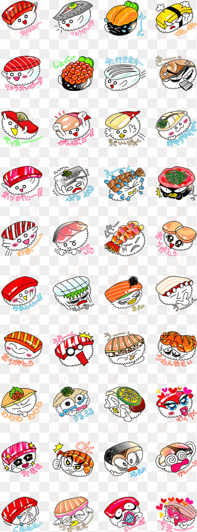 sell line stickers sushi ponyo - line