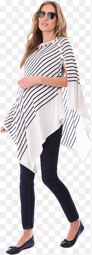 séraphine mia striped nautical maternity shawl, white/navy