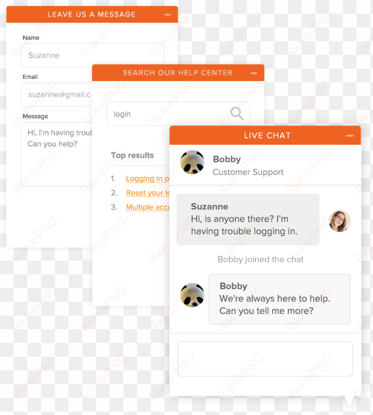 serving chats, phone calls, emails, or social media - zendesk live chat