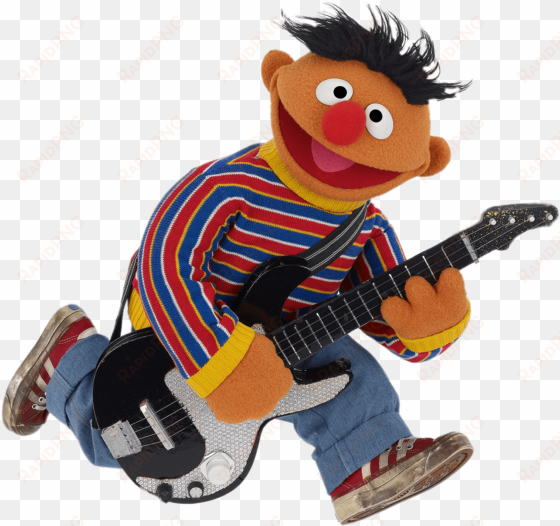 sesame street ernie with electrical guitar - bert and ernie instruments