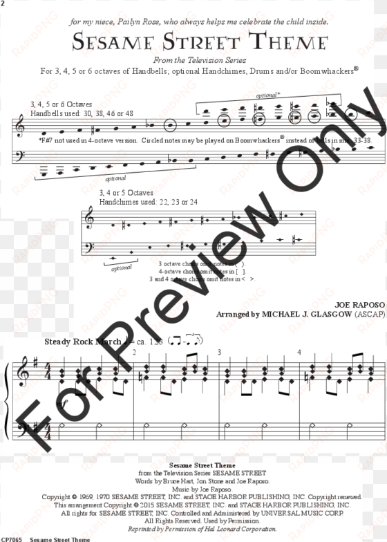 sesame street theme thumbnail - festive fanfare clarinet sheet music