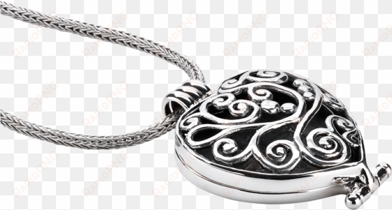 set aroma dream large heart & silver necklace - locket