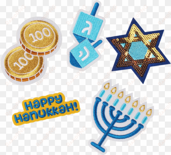 set of six hanukkah instant ugly sweater patches specifically