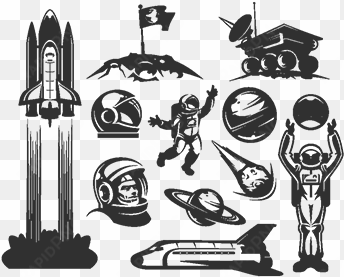 set of vector icons space - vector graphics