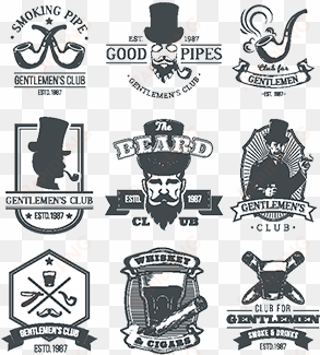 set of vintage gentleman emblems, labels - graduate class logo vector