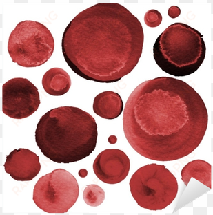 set of watercolor burgundy, redwood, dark red circles - watercolor painting