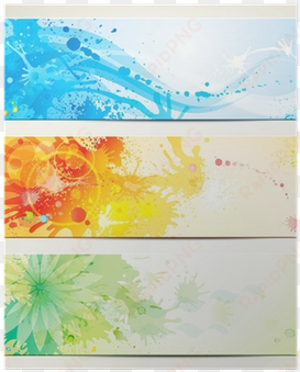 set of watercolor style header banners - banner