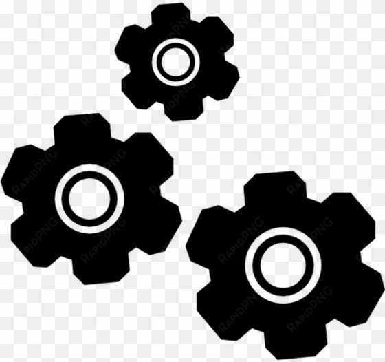 Settings Three Gears Interface Symbol Free Vector Icon - Icon transparent png image