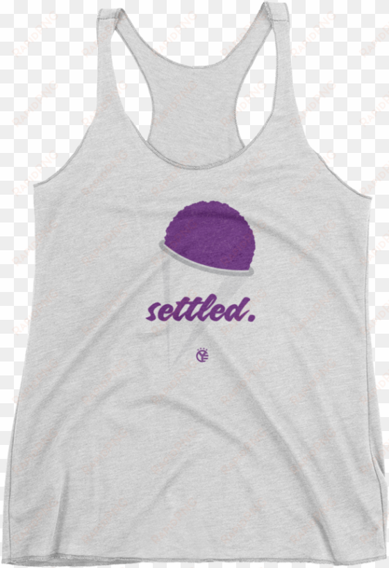 "settled" grape snow cone women's tri-blend - gangsta aunt tank top. racerback workout tank. aunt