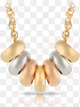 seven lucky rings necklet made in 9ct yellow, white - seven lucky rings necklace gold
