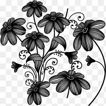 seven sketch floral decal - sticker