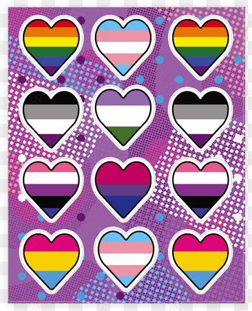 sexuality pride flag sticker/decal sheet - all sexualities flags