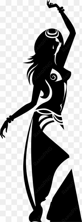 sexy silhouette dancer wall sticker - belly dance vector