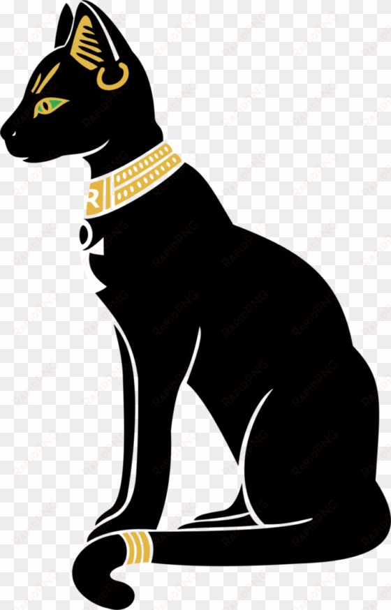 shadow cats watercolor png - egyptian cat