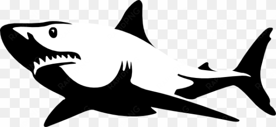 shadow clipart shark - black and white shark clipart
