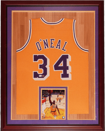 shaquille o'neal autographed los angeles lakers - shaquille o'neal autographed lakers throwback stat