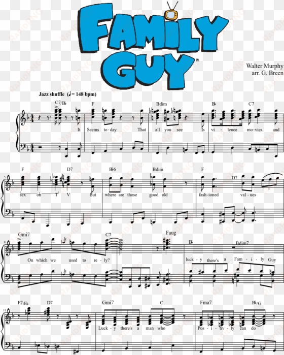 sheet music composed by walter murphy arr - family guy piano sheet music