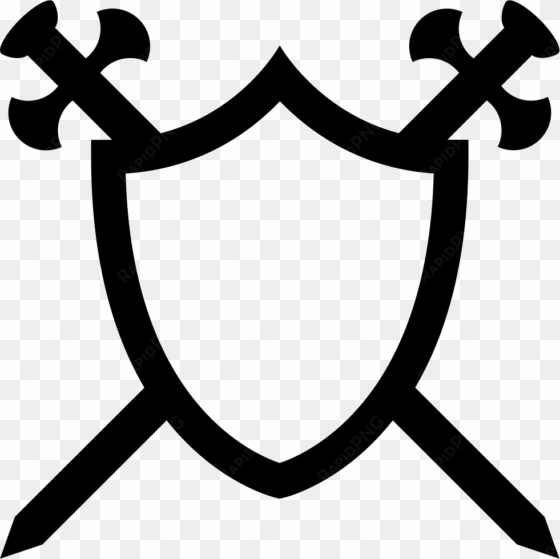 shield with two swords in cross comments - shield and sword svg