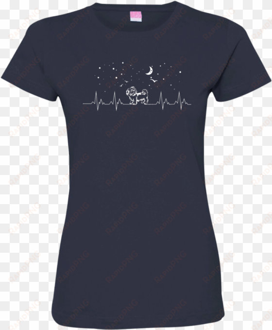Shih Tzu Blink - Dog Heartbeat Ladies' Premium T-shirt transparent png image