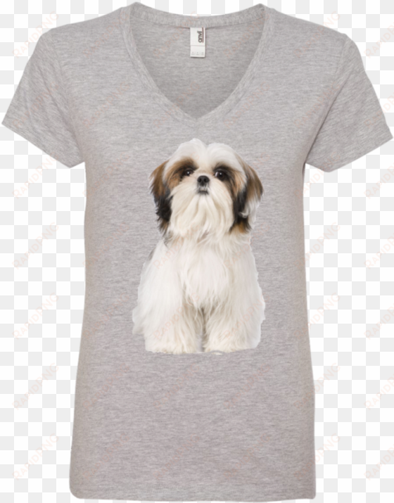 shih tzu ladies' v-neck tee - t-shirt