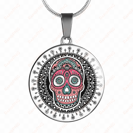 shineon fulfillment jewelry luxury necklace pink & - interestprint custom sugar skull dia de los muertos