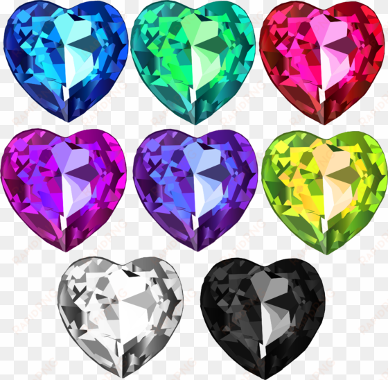 shiny heart crystal set vectors done in 2018, via illustrator - crystal zircon titanic ocean blue heart necklace pendant