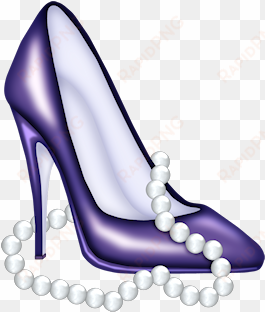 Shoes Clipart, Pretty Shoes, Fancy Shoes, Purple Shoes, - Purple Heels And Pearls transparent png image