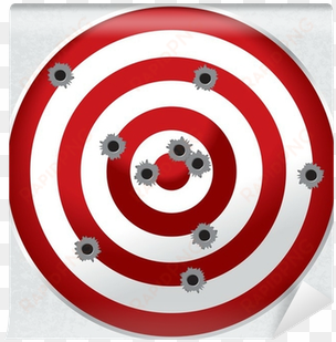 shooting range gun target with bullet holes wall mural - bullseye bullet hole png